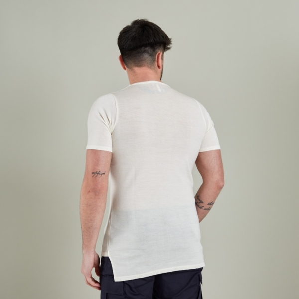 Short-sleeve wool shirt