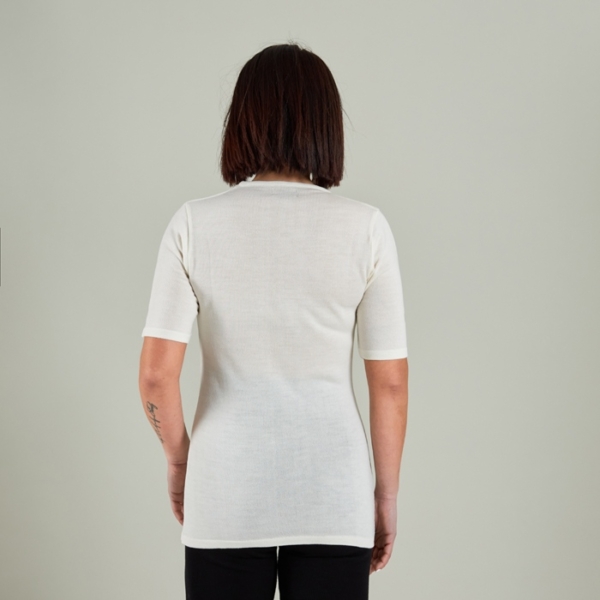 Short-sleeve wool shirt