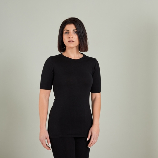 Short-sleeve wool shirt