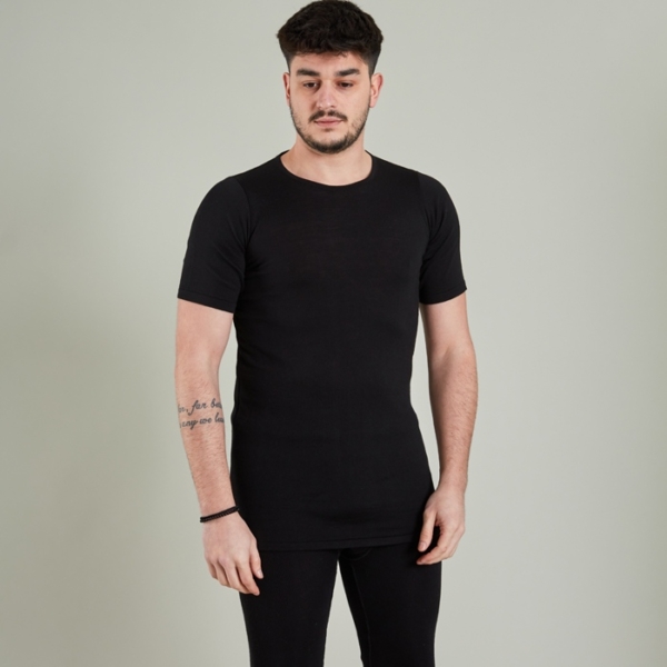 Short-sleeve wool shirt