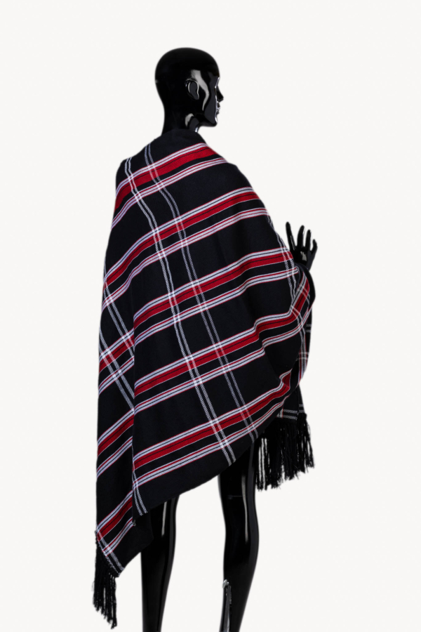ΧΕΙΡΟΠΟΙΗΤΗ ΥΦΑΝΤΗ ΚΑΡΟ ΕΣΑΡΠΑ "Noir Rouge Tartan stole"