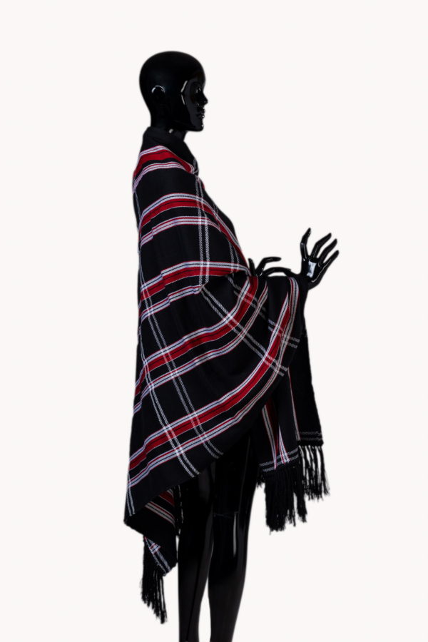 ΧΕΙΡΟΠΟΙΗΤΗ ΥΦΑΝΤΗ ΚΑΡΟ ΕΣΑΡΠΑ "Noir Rouge Tartan stole"