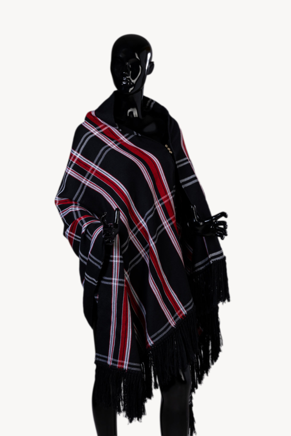 ΧΕΙΡΟΠΟΙΗΤΗ ΥΦΑΝΤΗ ΚΑΡΟ ΕΣΑΡΠΑ "Noir Rouge Tartan stole"
