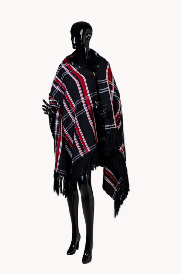ΧΕΙΡΟΠΟΙΗΤΗ ΥΦΑΝΤΗ ΚΑΡΟ ΕΣΑΡΠΑ "Noir Rouge Tartan stole"