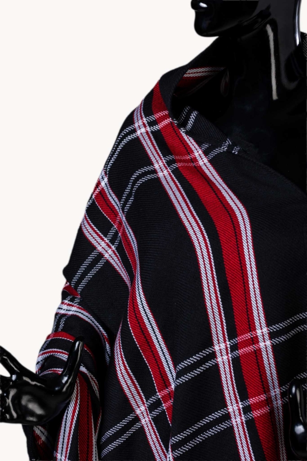 ΧΕΙΡΟΠΟΙΗΤΗ ΥΦΑΝΤΗ ΚΑΡΟ ΕΣΑΡΠΑ "Noir Rouge Tartan stole"