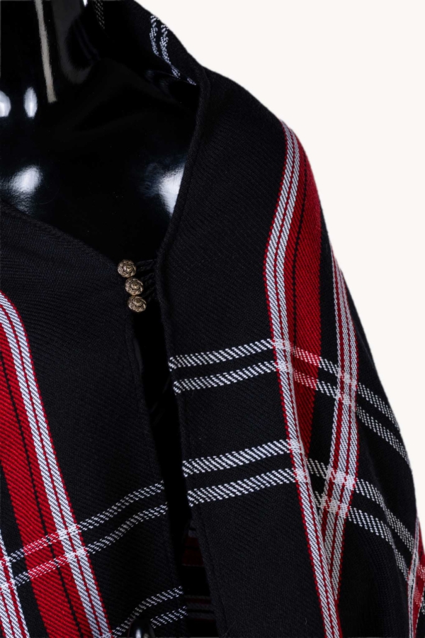 ΧΕΙΡΟΠΟΙΗΤΗ ΥΦΑΝΤΗ ΚΑΡΟ ΕΣΑΡΠΑ "Noir Rouge Tartan stole"