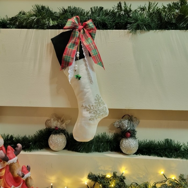 Christmas Stocking with Green Velvet