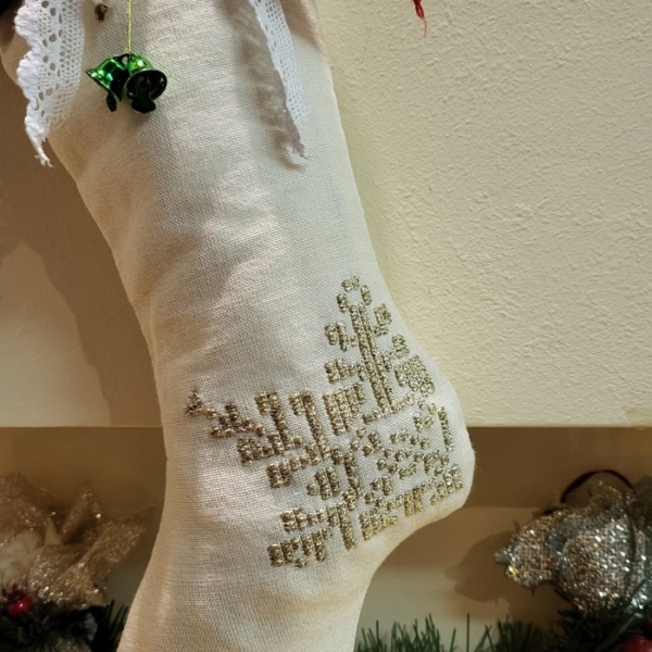 Christmas Stocking with Green Velvet