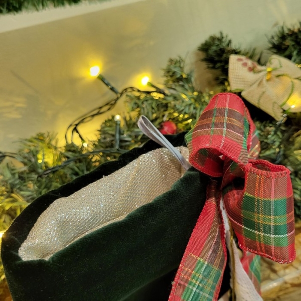 Christmas Stocking with Green Velvet