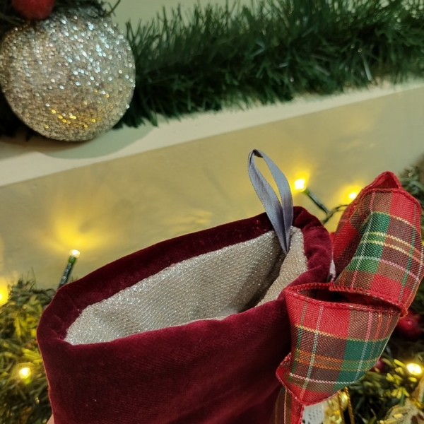 Christmas Boot with Burgundy Velvet