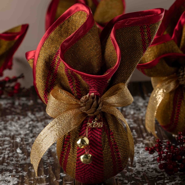 Large red and gold bauble