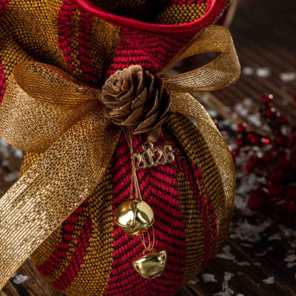 Large red and gold bauble