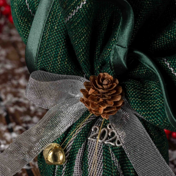 Large green and silver bauble