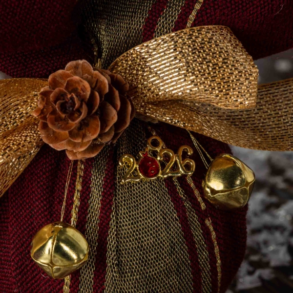 Large burgundy and gold bauble
