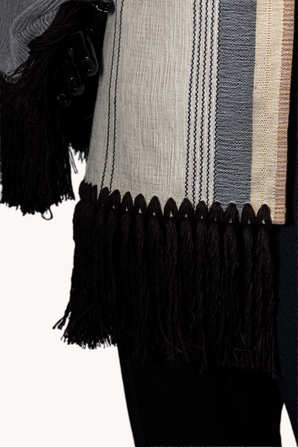 Handmade woven scarf with fringe “Irida”