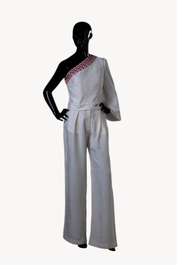 Handmade woven blouse and trousers set “Metaxenia Klironomia”